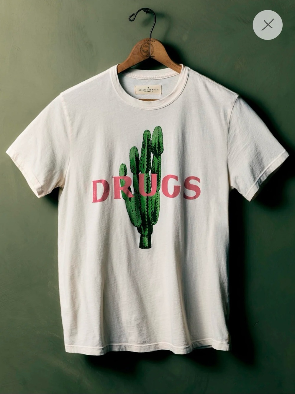 Imogene + Willie Drugs Cactus Cream Pink Green Short Sleeve Graphic T Shirt XS